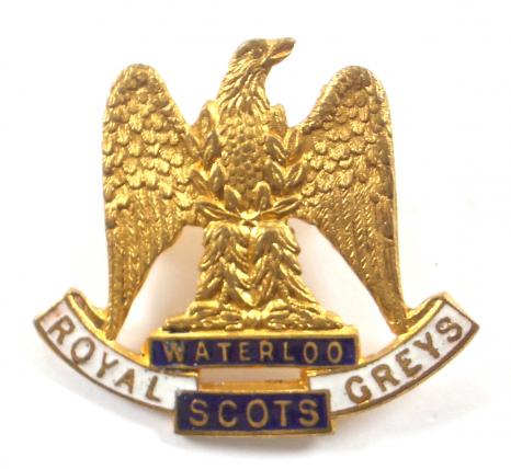 WW1 The 2nd Dragoons (Royal Scots Greys) Gilt & Enamel Regimental Cavalry Sweetheart Brooch.