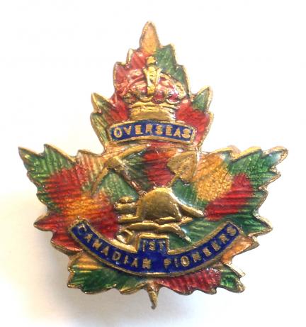 WW1 1st Pioneer Battalion, Overseas, Canadian Expeditionary Force Sweetheart Brooch.