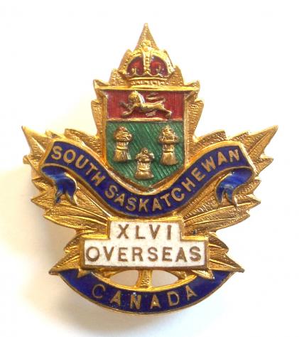 WW1 Canada 46th Overseas Infantry Battalion, South Saskatchewan, Canadian Expeditionary Force Sweetheart Brooch.