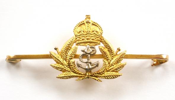 WW1 Royal Navy Officer's Style 9 Carat Gold Sweetheart Bar Brooch.