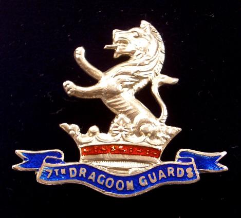 7th (Princess Royal's) Dragoon Guards, Silver & Enamel Cavalry Sweetheart Brooch by Thomas Lynton Mott.