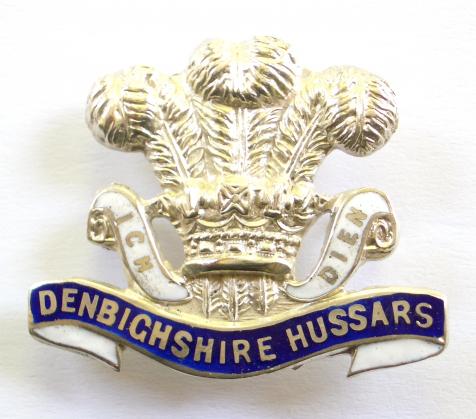WW1 Denbighshire Hussars Silver & Enamel Welsh Yeomanry Sweetheart Brooch by Thomas Lynton Mott.