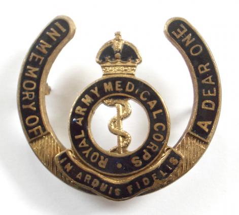 WW1 Royal Army Medical Corps 'In Memory Of A Dear One' Horseshoe Memorial Brooch.