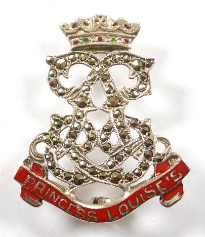 13th County of London Battalion, Kensington Regiment Silver & Marcasite Sweetheart Brooch.