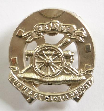 Edward VII Royal Artillery 1907 Hallmarked Silver Lucky Horseshoe RA Antique Regimental Sweetheart Brooch.