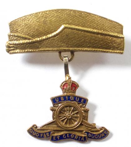 WW2 Royal Artillery Army Side Cap RA Pendant Sweetheart Brooch.