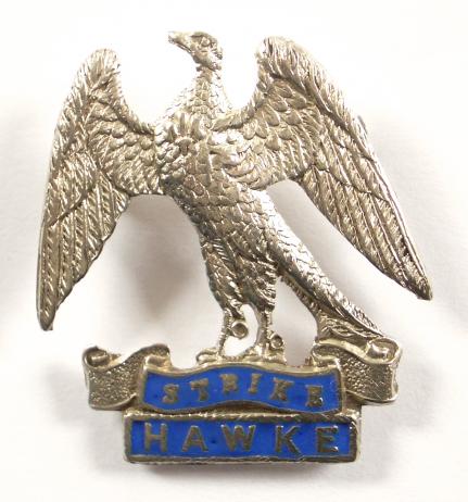WWI Royal Naval Division Hawke Battalion RND Silver & Enamel Sweetheart Brooch.