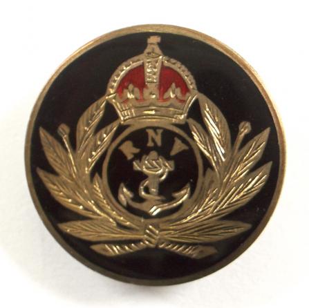 WW1 Royal Navy Volunteer Reserve Gilt & Enamel Pin Badge.