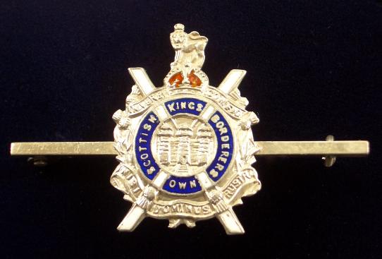 WW1 The Kings Own Scottish Borderers Silver & Enamel Regimental KOSB Sweetheart Brooch.