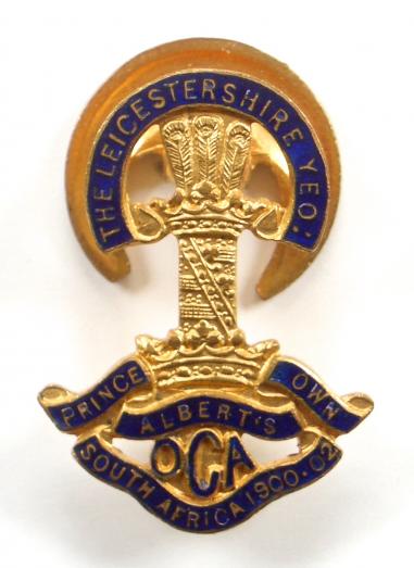 The Leicestershire Yeomanry (Prince Albert's Own), Old Comrades Association Lapel Badge by J.R.Gaunt, London.