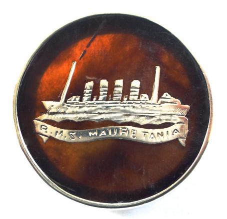 RMS Mauretania Cunard Line Troopship Hospital Ship 1918 silver Brooch