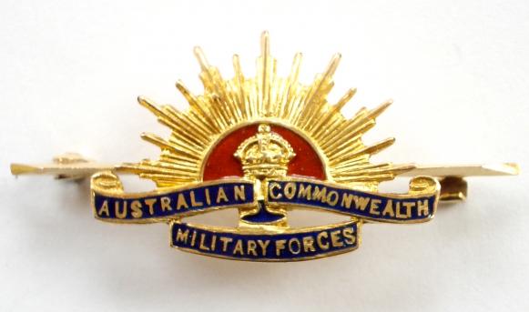 WW1 Australian Military Forces Gold & Enamel Anzac Sweetheart Brooch.