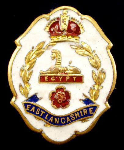 WW1 East Lancashire Regiment White Faced Enamel Sweetheart Brooch.