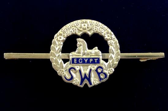 WW2 South Wales Borderers Silver & Enamel Sweetheart Brooch.