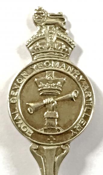 Royal Devon Yeomanry Artillery 1937 hallmarked silver regimental spoon