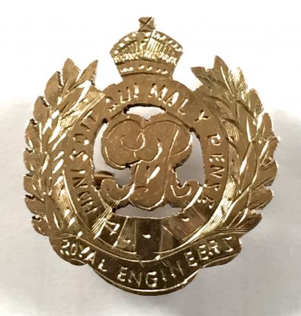 WW1 Royal Engineers Gold on Silver Sweetheart Brooch by Ahronsberg Brothers, Birmingham.