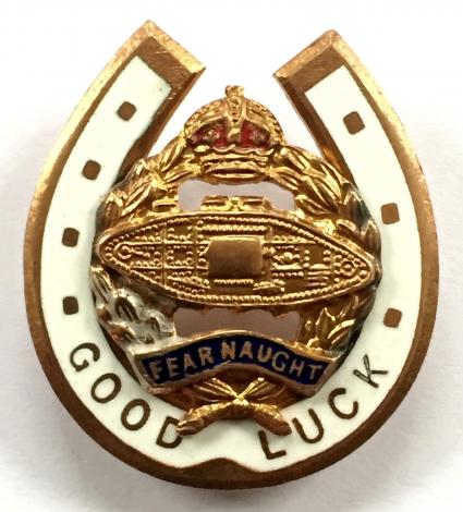 WW2 Royal Tank Regiment Good Luck Horseshoe Sweetheart Brooch.