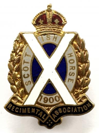 Scottish Horse Regimental Association Officially Numbered Lapel Badge.