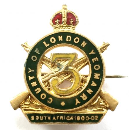 3rd County of London Yeomanry (Sharpshooters) Sweetheart Brooch.