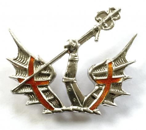 EIIR Honourable Artillery Company, 1955 Hallmarked Silver Regimental HAC Sweetheart Brooch by Alexander Clark & Co Ltd, London.