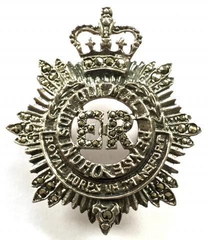 Royal Corps of Transport Silver & Marcasite Sweetheart Brooch.