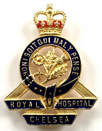 EIIR Royal Hospital Chelsea Silver & Gold Plated Enamel Brooch.