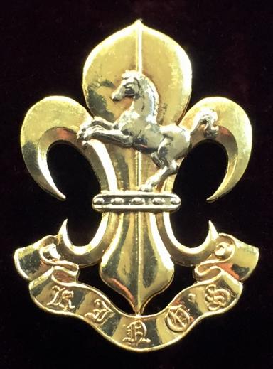 EIIR King's Regiment 1981 Hallmarked Silver Gilt Sweetheart Brooch.