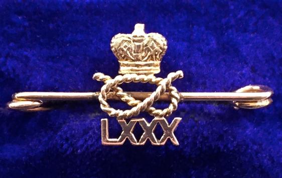 South Staffordshire Regiment 2nd Battalion 1905  gold sweetheart brooch