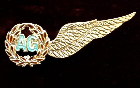 Royal Air Force Air Gunner's Brevet Wing Silver & Enamel RAF Sweetheart Brooch.