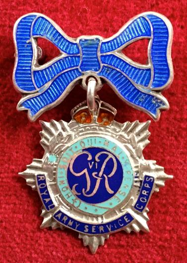 Royal Army Service Corps enamel bow sweetheart brooch