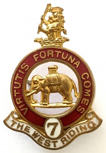 7th Battalion Duke of Wellington's (West Riding Regiment) Territorial Force Old Comrades Association Lapel Badge.