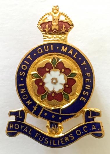 1st, 2nd, 3rd and 4th City of London Battalions Royal Fusiliers Old Comrades Association Numbered Lapel Badge by J.R.Gaunt.
