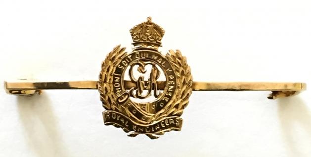 WW1 Royal Engineers Gold Regimental Sweetheart Brooch.