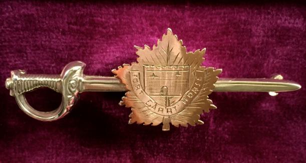 WW1 Fort Garry Horse 1912 Officer's Pattern Style Sword, Canadian Expeditionary Force Silver & Gold CEF Sweetheart Brooch.