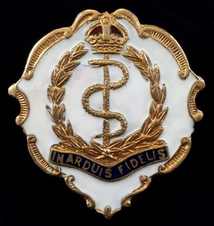 WW1 Royal Army Medical Corps white face enamel sweetheart brooch