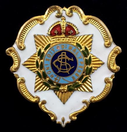 Army Service Corps white faced enamel sweetheart brooch