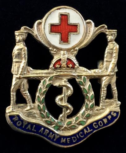 WW1 Royal Army Medical Corps Stretcher Bearer Red Cross Sweetheart Brooch.