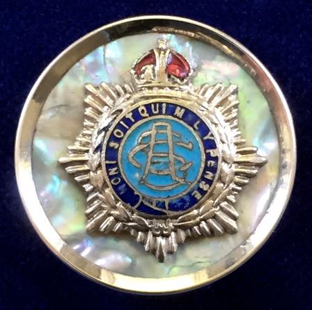 Army Service Corps mother of pearl silver rim ASC sweetheart brooch