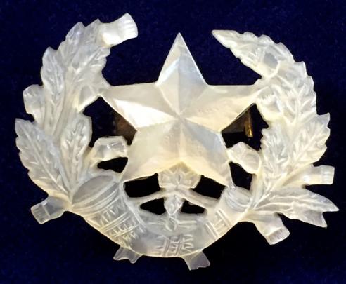 The Cameronians (Scottish Rifles) Handmade Mother of Pearl Sweetheart Brooch.