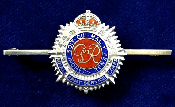 Royal Army Service Corps silver bar brooch by James Fenton