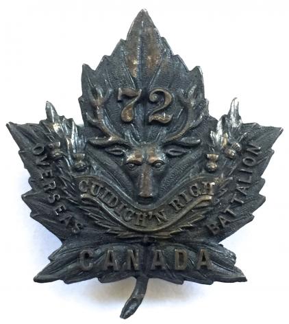 WW1 Canadian 72nd (Seaforth Highlanders) Infantry Battalion, Scottish CEF Silver Sweetheart Brooch / Officer's Collar Badge by O.B.Allan.