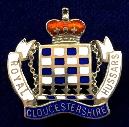 Royal Gloucestershire Hussars Silver & Enamel Yeomanry Sweetheart Brooch.