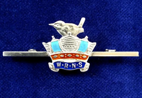 WW2 Women's Royal Naval Service, Silver & Enamel WRNS Bar Brooch.