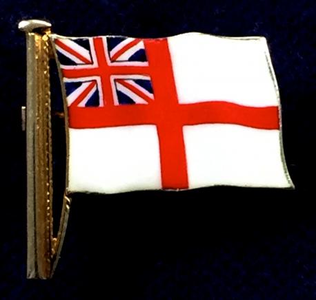 Royal Navy St George's Ensign, 9 Carat Gold & Enamel Flag Brooch.