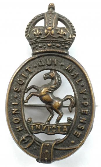 WW1 Royal East Kent Yeomanry (Duke of Connaught's Own) Cap Badge / Sweetheart Brooch.