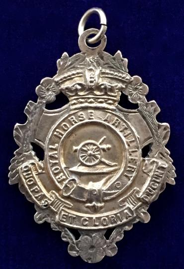Royal Horse Artillery 1906 Hallmarked Ornate Silver Edwardian Watch Fob.
