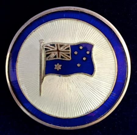 Naval Jack of Australia Blue Ensign Flag 1916 silver and enamel brooch