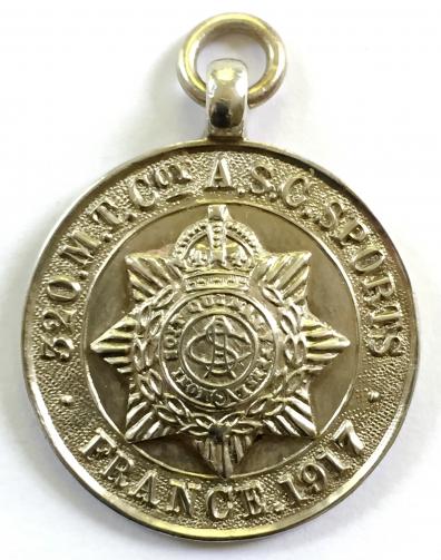 Army Service Corps France 1917 winners silver prize medal watch fob