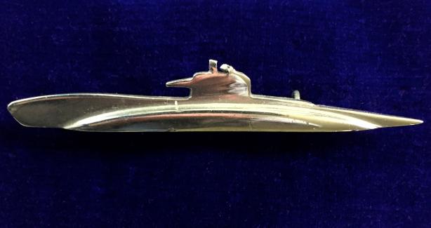 WW2 Royal Navy Miniature Submarine Boat, Sailor's War Souvenir Badge, Handcrafted from Salvaged Metal.