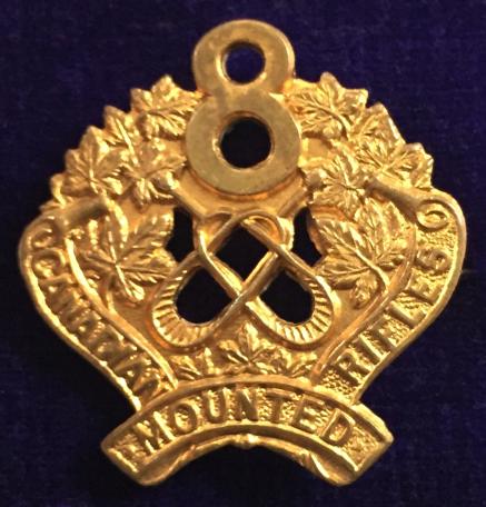 WW1 Canadian 8th Mounted Rifle Battalion CEF Sweetheart Brooch.